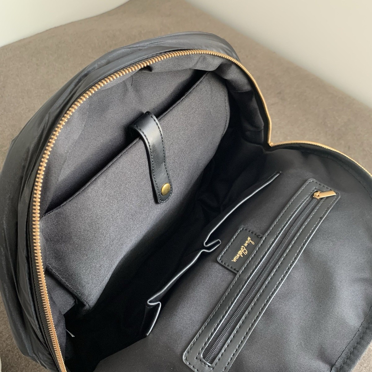 Sam Edelman Jianna Woven Nylon Large Backpack, New with Tag Sam Edelman Jianna Woven Nylon Large Backpack Black/Gold  main image 3