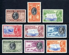 CAYMAN IS. — SCOTT 85/93 — 1935-36 KGV PICTORIAL ISSUE — MH — SCV $37