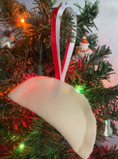 POLISH Felt PIEROGI Ornament Red/Wht; Decor, Gift, Favor, Stocking Stuffers