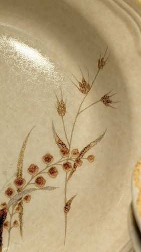 6 Mid Century Mikasa Cereal Bowls Stoneware Country Charm Strawflower Tan 8.5" - Picture 6 of 11