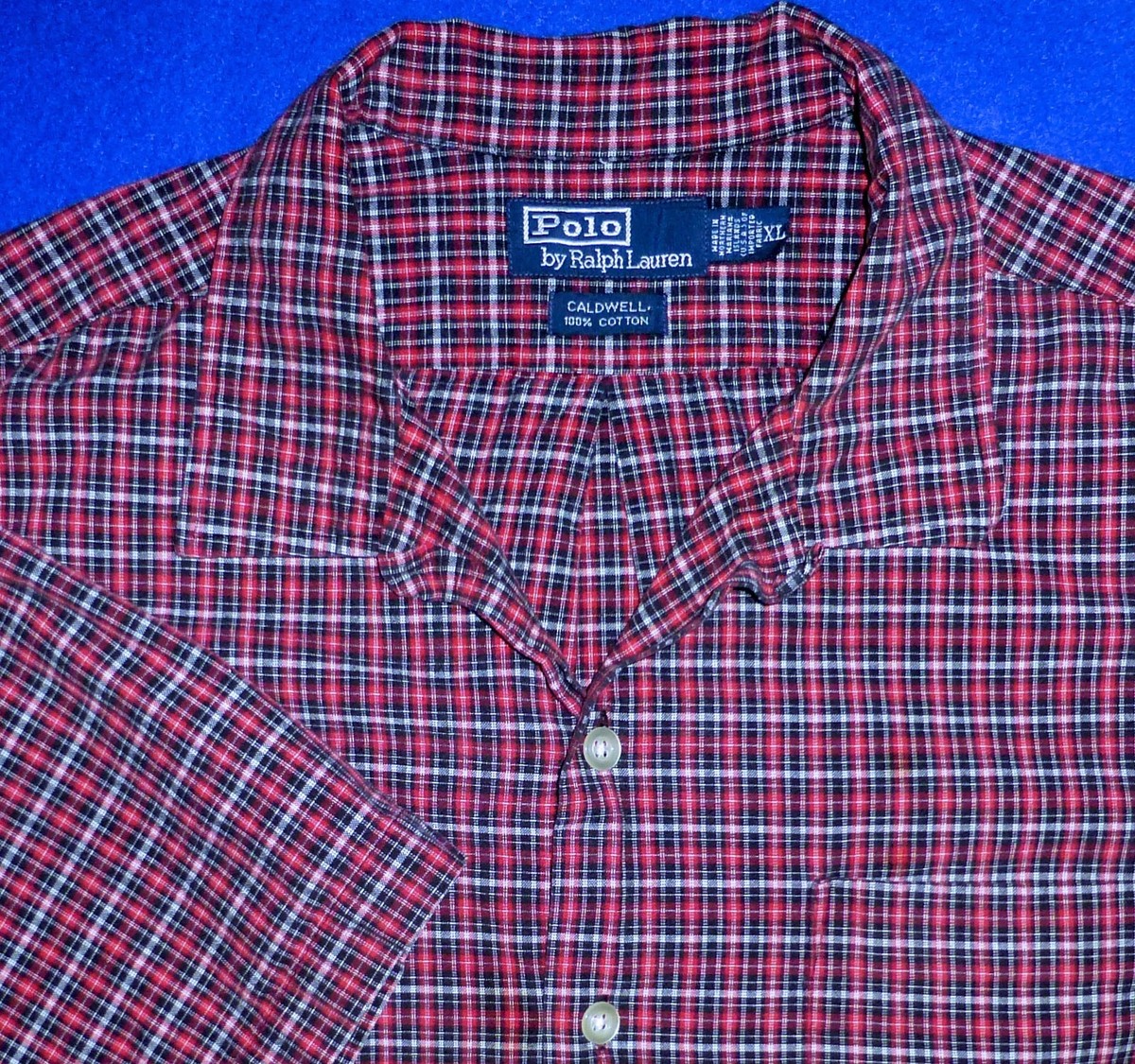 トップス POLO RALPH LAUREN CALDWELL SHIRTS XL RALPH LAUREN MENS SHIRT XL POLO CALDWELL RED BLACK CHECK