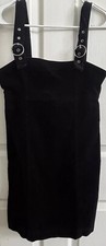 FOREVER 21 Women’s Juniors Size S Black Suede Sleeveless Overall Dress