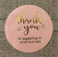 30  Thank you for Supporting  my Small Business Stickers Pink Envelope Seal 1.5”