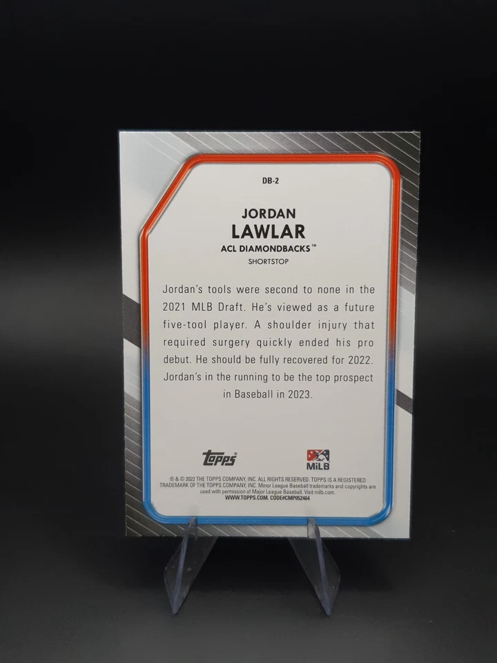 2022 Topps Pro Debut Draftee Debuts #DB2 Jordan Lawlar - Image 2 of 2