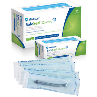 MEDICOM SAFESEAL  QUATTRO STERILIZATION POUCHES, 2¼'' x 4'', 200/BOX, 10 BX/CASE