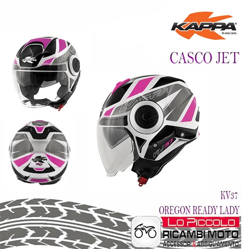 CASCO JET OREGON READY LADY KAPPA KV37 COLOR BIANCO TITANIO FUCSIA MIS.S 56  | eBay