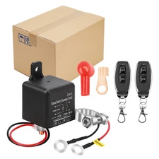 Wireless Dual Remote Car Battery Disconnect Relay Master Kill Cut-off Switch 12V