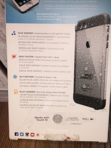 Custodia Lifeproof Nuud per iPhone 6 Plus impermeabile robusta sottile trasparente bianco/grigio - Foto 8 di 12