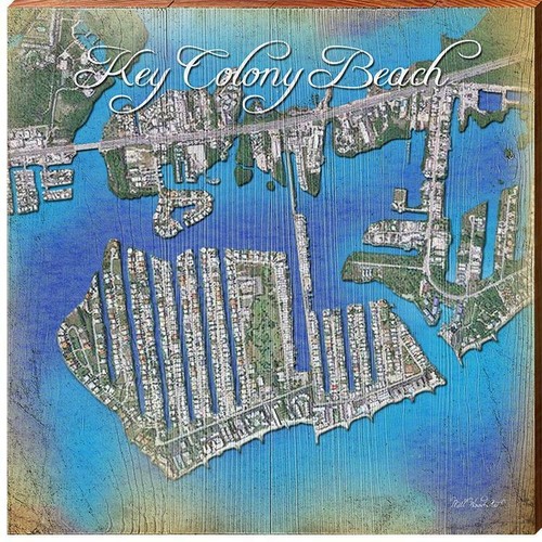Key Colony Beach, Florida Satellite Styled Map Square Wall Art eBay