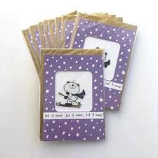 Set of 9 Rachel Ellen Designs Notecards Let it Snow Bear Skiing Purple Blank NIP