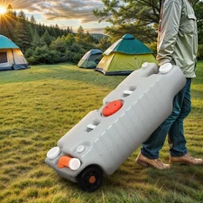 19.8 Gallon Portable Water Tank Sewer Dump RV Camper Travel Camping w/ Wheels