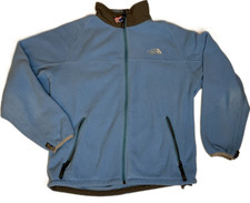 The North Face Fleece Jacket Youth Light Blue Gray Size Large Zipper Pockets