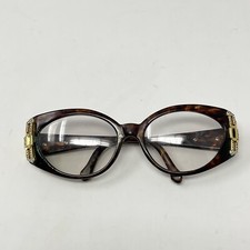 VTG Eye Glasses Rhinestones 70s 80s Style Tortoise Design Ornate Stone Brown