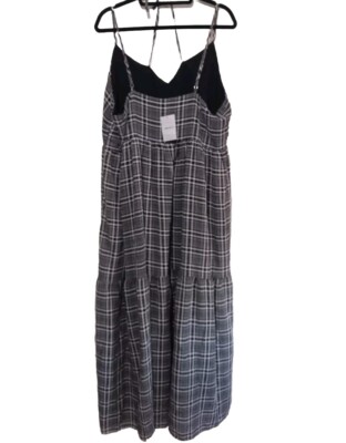 Forever 21 Plus Size Plaid Cami Maxi Dress Black/Cream Size 3X NEW With TAG  | eBay