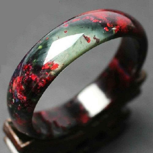 Chinese Natural Beautiful Lavender Green Red Nephrite Jade Bangle Bracelet 60mm - Picture 1 of 6