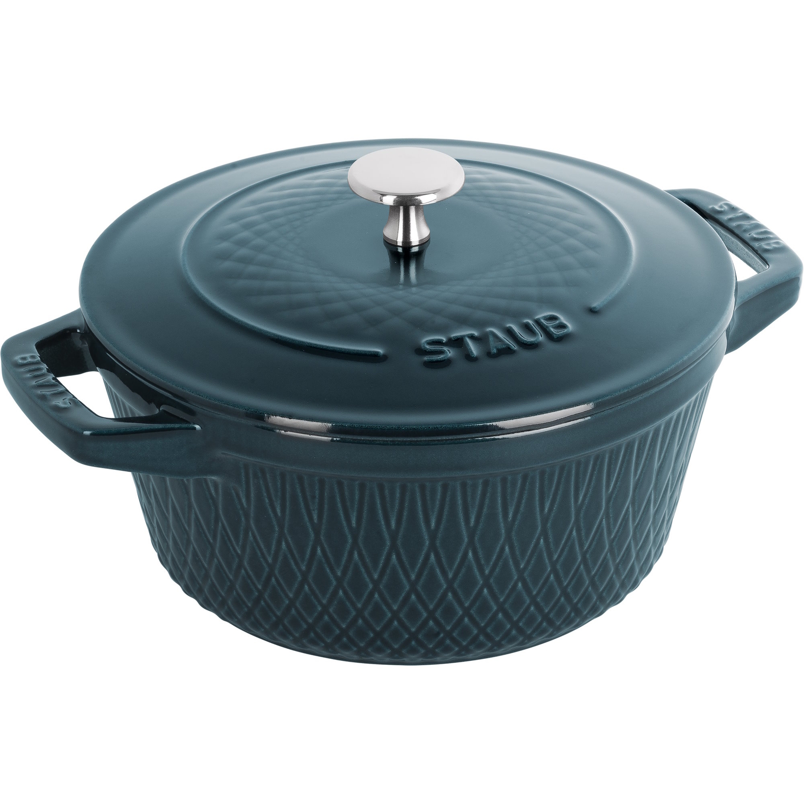 POLVERE France Cocotte Twister 20 cm ghisa 2,3 litri La Mer NUOVA