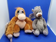 Disney Store Jungle Book King Louie Baloo Vintage Mini Bean Bag Plush Lot NWT