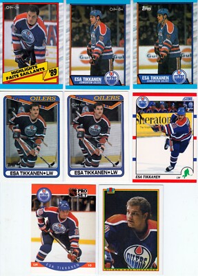   Huge 40 different ESA TIKKANEN cards lot 1989 - 1998 Oilers Rangers Blues