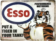 FREE SHIPPING! 12x16 Esso Tiger TIN SIGN - BUY or make OFFER B4 it’s SOLD! (Bo1)