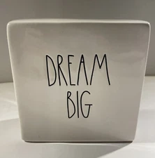 Rae Dunn Artisan Collection White Square Paper Weight. “Dream Big” 4x4