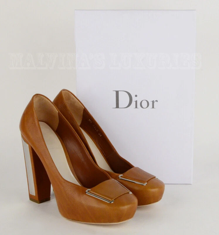 CHAUSSURES CHRISTIAN DIOR TALON MIROIR CUIR BEIGE POMPES pointure 38 / 7,5
