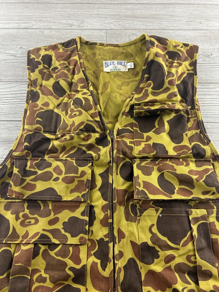 Blue Bill by Redhead Canvas Hunting Vest Mens Sz Large Camo w/pouch Camouflage - Image 3 of 4