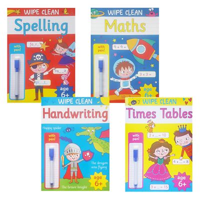 Wipe Clean Lernbuch mit Stift 6 Jahre + Design wählbar