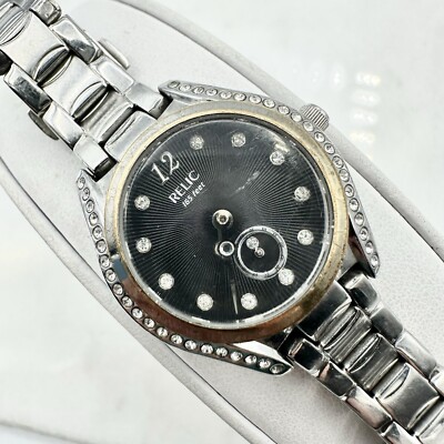 Relic Women s Watch ZR11805 Black Dial, New Battery, Sz 6.2 