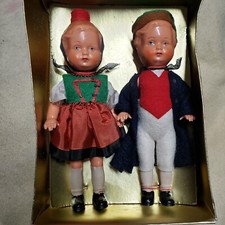 Antique EDI Puppen 6.5" Celluloid Dolls Colonial Good Condition Sold AS IS