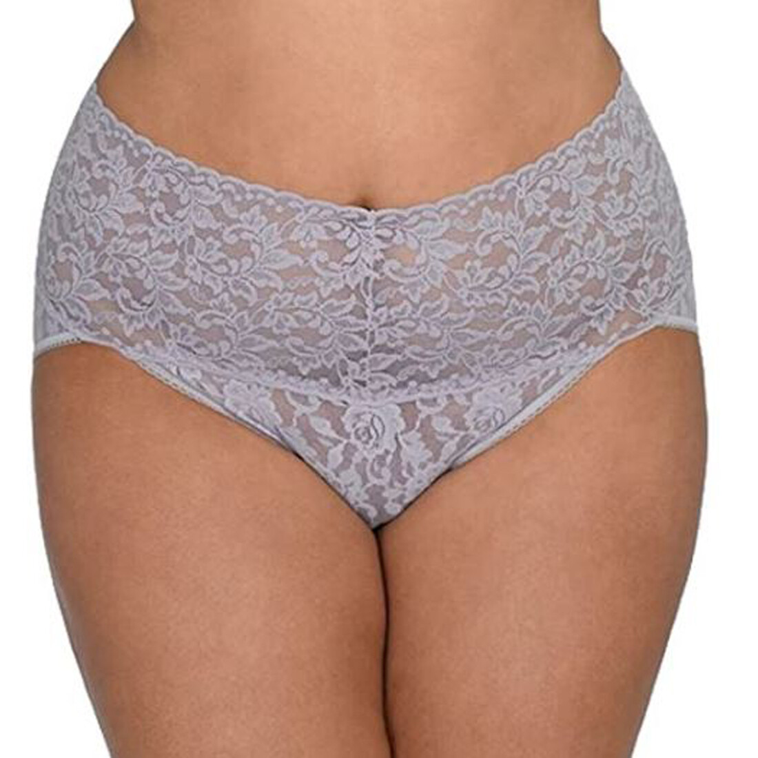 Французский короткий носовой платок Hanky Panky Plus с фирменным кружевом, сталь, 3X