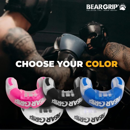 BEAR GRIP Mouthguard Gum Shield for Boxing, Rugby, MMA, Hockey Adult Kids Sizes - Picture 8 of 29
