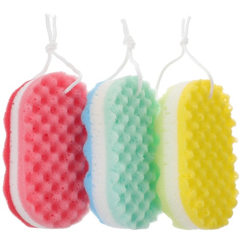3 Pcs Body Sponge Massage Sponges Bath for Bathing Cleaning Shower | eBay
