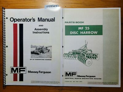 Massey Ferguson MF 25 Disc Harrow Parts Manual – Original Equipment Manual