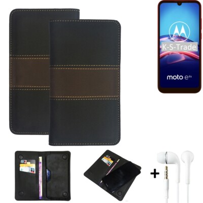 Wallet Case + Kopfhörer für Motorola E6s Schutzhülle Hand Tasche