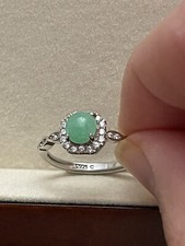 NEW - S925 Sterling Silver Ring with Genuine Grade A Burma Jadeite Adjustable