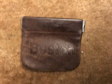 Very neat Vintage Brown Leather Coin Purse Pouch Mini 3.25"L