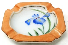 MCM Ashtray Blue Orchid Small Toronto Canada Ceramic Hand Painted Vtg