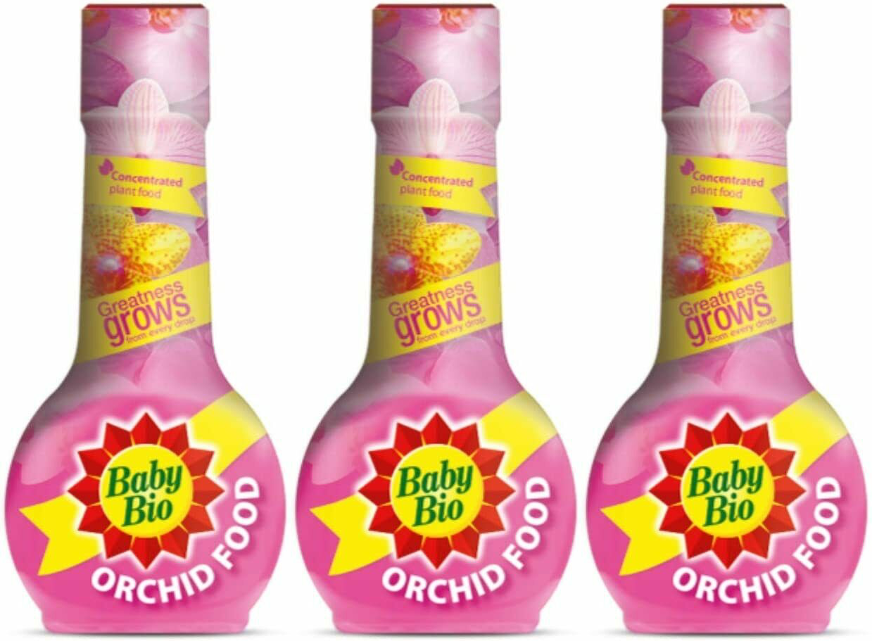 3x Baby Bio Orchid House Plant Concentrated Food Feed Fertiliser 175ml
