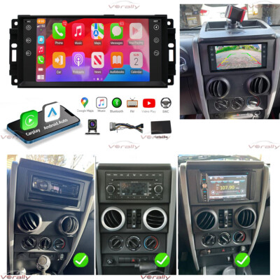 For Jeep Wrangler 2007-2017 Radio Android 13 CarPlay GPS Navi RDS w/ Back up Cam