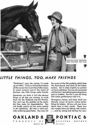 General Motors 1931 - General Motors Ad - Little things, Too, Make Friends Oakla