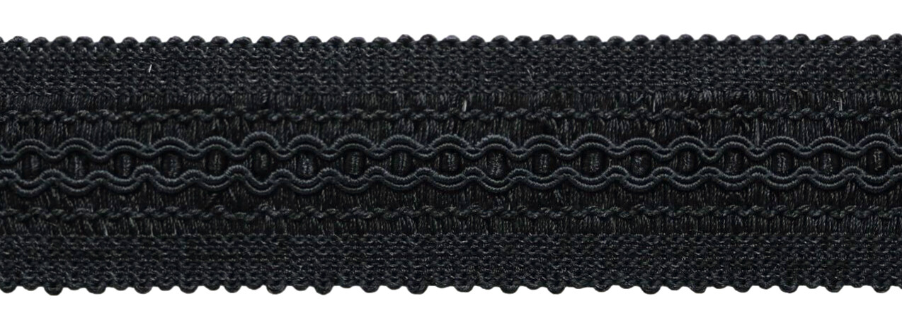 Gimp Braid Trim, Style# 0200SG, Color# K9 - Pure Black [Sold By The Yard]
