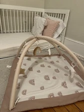 Baby Gym Activity Center w/ Play Mat Rainbow Early Development Washable - New