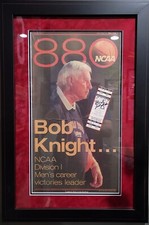 Coach Bob Knight Indiana Texas Tech Signed 880 Game Win Ticket 1/1/2007 Framed