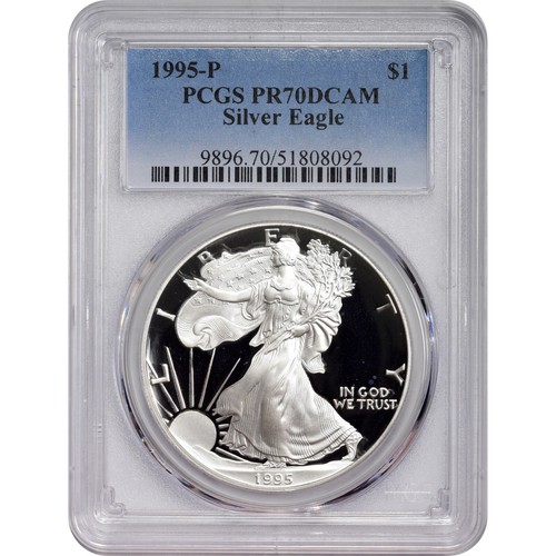 1995-P PCGS PR70 DCAM American Silver Eagle Proof Freshly graded 8092