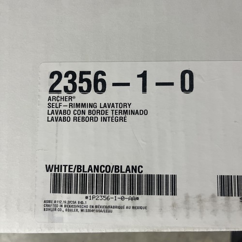 Kohler K-2356-4-0 Archer 22-5/8" Drop-In Vitreous China Bathroom Sink w/O.Drain