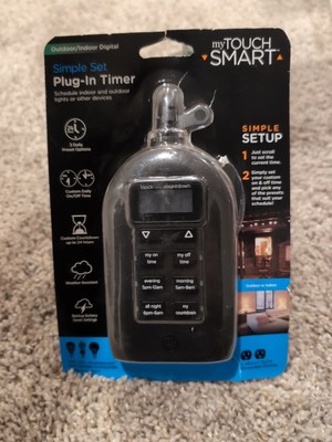my Touch Smart Simple Set Plug-In Dual Digital Outdoor Timer +2 Grounded Outlets