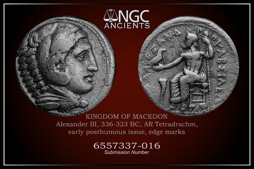 Alessandro III il Grande Argento Greco Antico NGC F. AR Tetradracma A1217