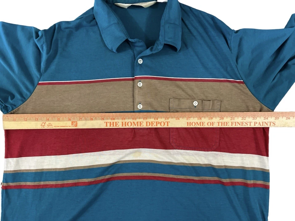 Polo de Colección Arnold Palmer Golf Azul Rayas Manga Corta Talla XL Foto 3 de 4