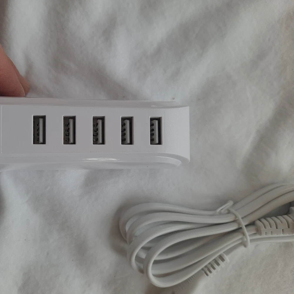 5-Port USB Charging Hub Tower with Power Adapter for Desktop  