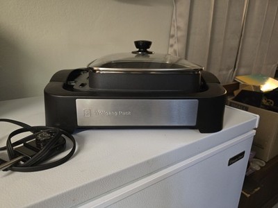 Wolfgang Puck Indoor Electric Grill & Griddle Black Removable Plates Temp Contr 